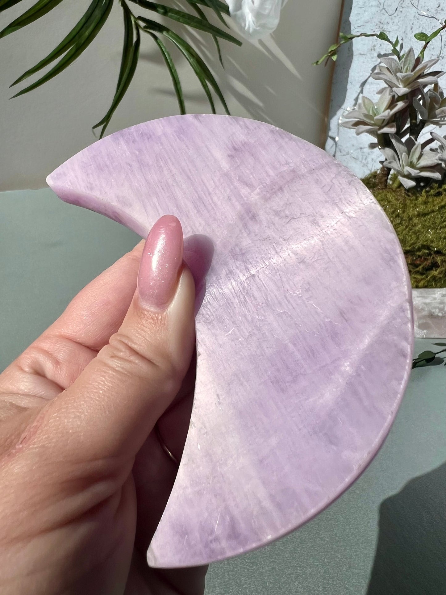 Kunzite Moon on stand - *Harmony*