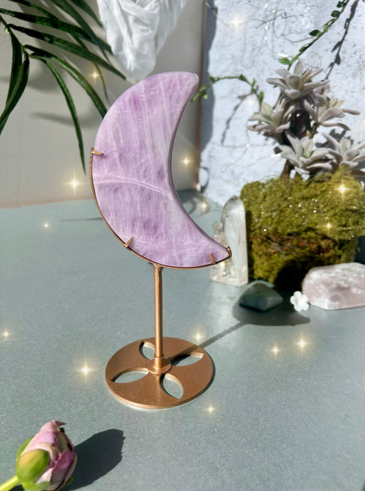 Kunzite Moon on stand - *Harmony*