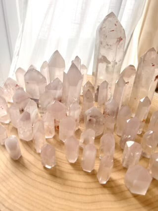 3kg  Pink Amphibole Quartz Towers