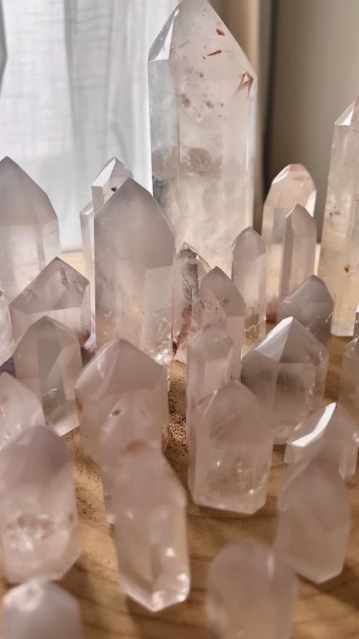 3kg  Pink Amphibole Quartz Towers