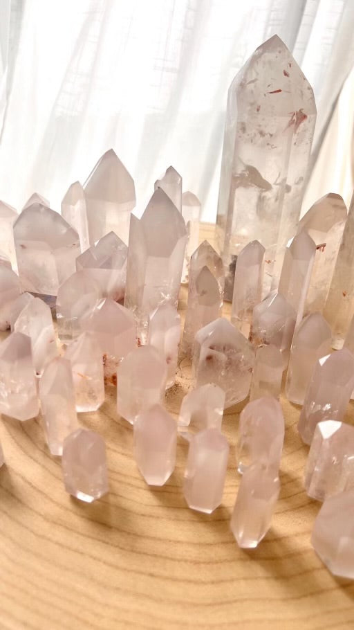 3kg  Pink Amphibole Quartz Towers