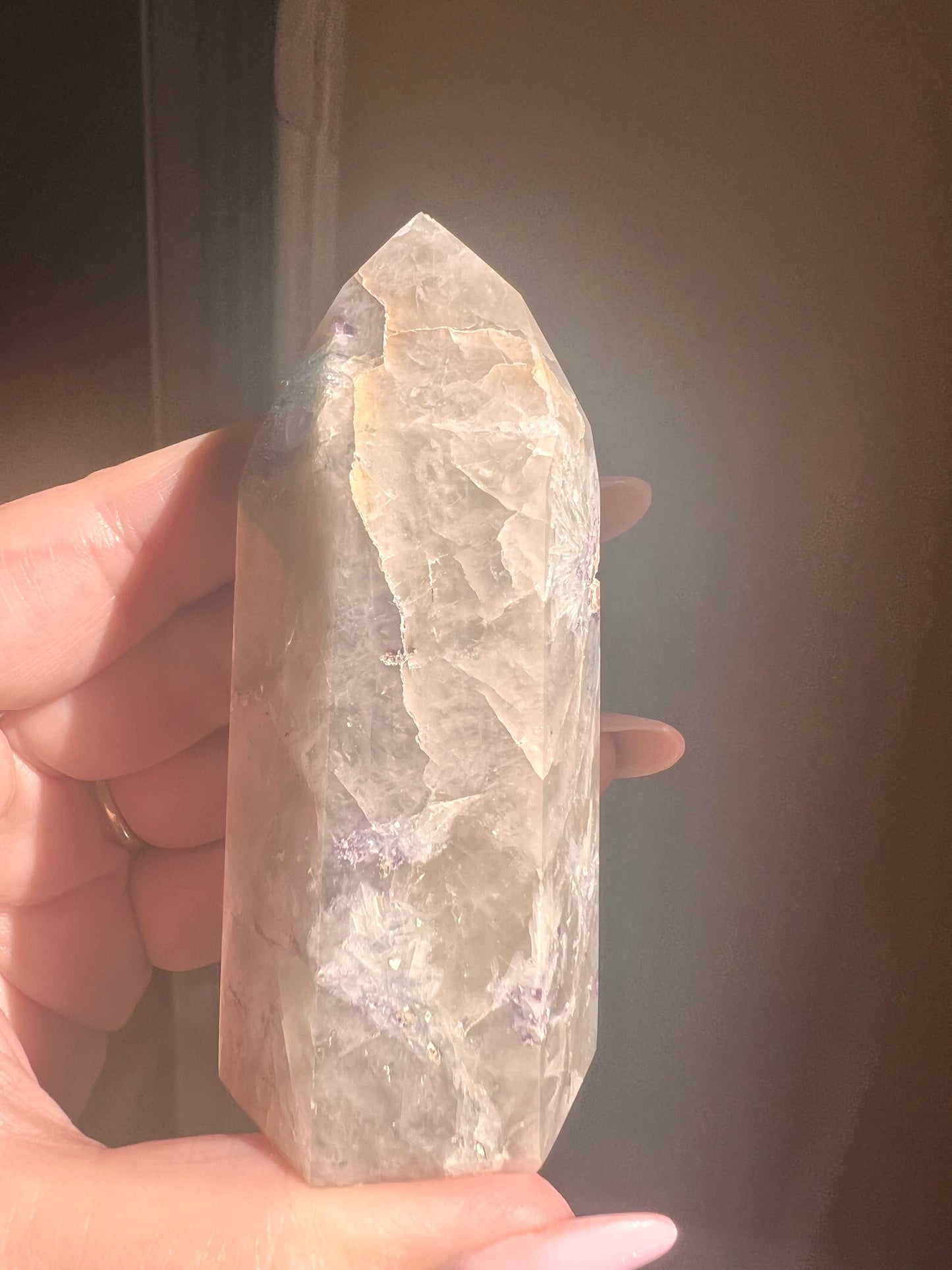 Citrine with Lepidolite and Albite Tower (Sunset Citrine)