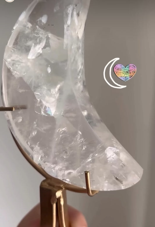 Rainbow Clear Quartz Moon - Cassia