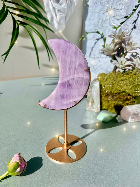 Kunzite Moon on stand - *Harmony*